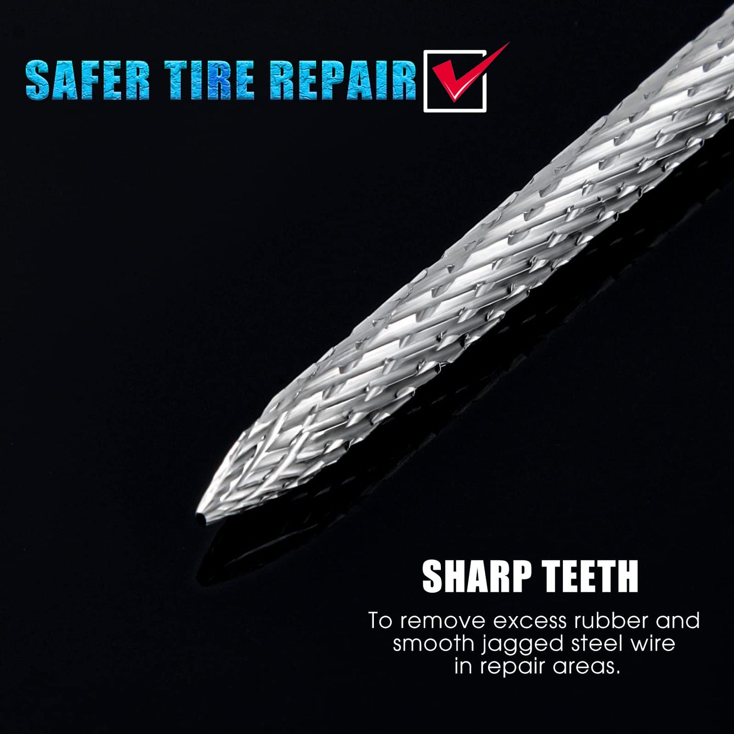 Tallew Tire Reamer Drill Bit Multi Sizes Tire Repair Carbide Burr Drill Bit Patches Plug Cutters Wire Cutter Carbon Steel Reamer Repair Tools(3 Pack,3 mm 4.5 mm 6 mm)