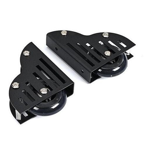 2X Heavy Duty Sliding Ladder Hardware Kit with Rolling Wheels for Cabinets and Library Ladders