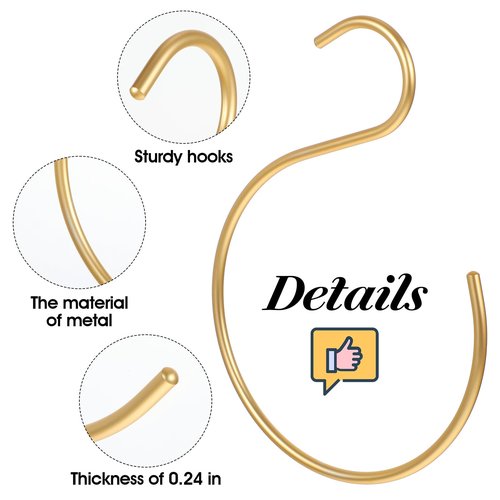 Ymapinc 2Pcs Cap Hanger for Baseball Caps, S-Shaped Gold Hook Hat Hangers for Closet Organizers and Storage, Room Space Saving Rack Capacity for 20 Hats
