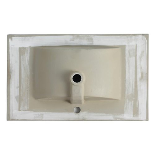 30 Inch Ceramic Vanity Top, 29.9"D x 18.3"W x 6.7"H, Glossy White(Only Basin) (White + Ceramic + American Design-1)