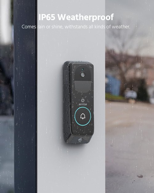 ANNKE Wireless Doorbell Camera, 9000mAh Battery, 2K Video Doorbell, 2 Way Audio, Night Vision, 24/7 Recording, 190° Wide Angle View, AI Motion Detection, Cloud Storage, Alexa, Easy Installation