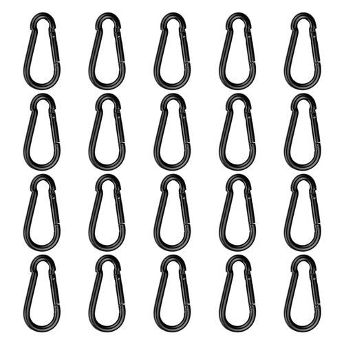 M4 Spring Snap Hook Carabiner Clip 1.57 Inch Heavy Duty Snap Hooks Quick Link for Camping, Hiking, Outdoor and Bird Feeders & Dog Leash (20 Pcs), Black