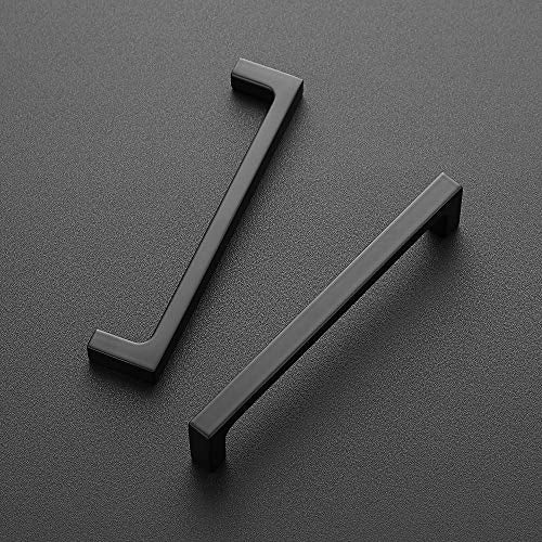 Ravinte 5 Inch Matte Black Square & Solid Cabinet Handles 30 Pack - Hardware