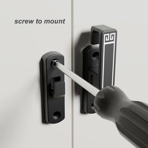 ETEKJOY Height-Adjustable Flip Latch Lock 90/180 Degree Sliding/Swinging Door Lock Latch Bolt for Barn Garage Garden Fence Gate Shed Window Cabinet Patio Screen French Door Upgraded (Black)