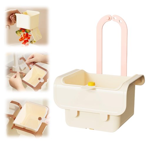 Sink Food Catcher,Sink Strainers for Kitchen,Kitchen Essentials Sink Food Strainer,Sink Food Catcher Basket,Sink Trash Catcher for Garbage Leftovers (Cream)