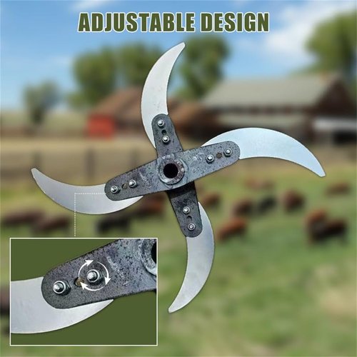 Household Farming Grass Shredder Knife Blades,Adjustable Diameter Vegetable Shredder Set with 12 Mounting Holes,Easy to Use Grass Cutter Vegetables Fruits Chopper (1)
