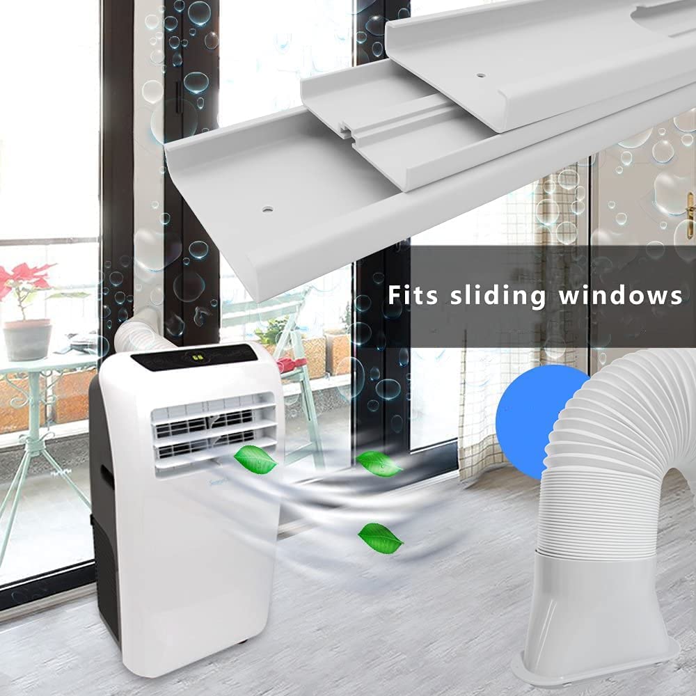 LEZIFU Portable Air Conditioner Kit with Hose, Adjustable Window Seal with 5.9 Inch Diameter 59" Length Hose for Vertical/Horizontal Window