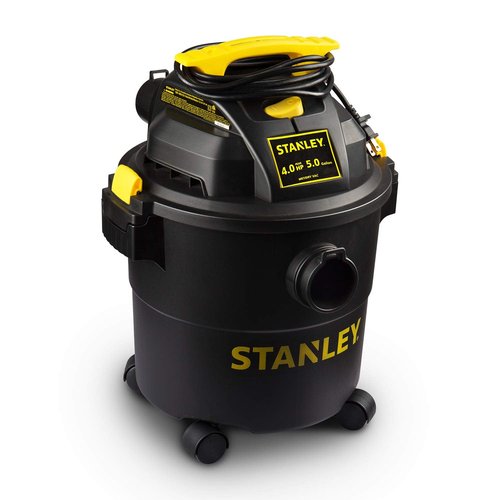 STANLEY Shop Vac SL18115P, 5 Gallon Peak 4 Horsepower Wet Dry Vacuums, Blower 3 in 1 Functions 15 Feet Cleaning Range for Garage, Carpet Clean, Shop Cleaning, Car Detailing with Attachments