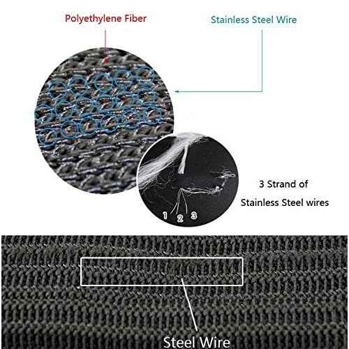 Arm Protection Sleeves, Heat Burn Cut Resistant Sleeves Steel Wire Armband Level 5 Protective Anti Abrasion Safety Arm Guard (Black 1 Pair)