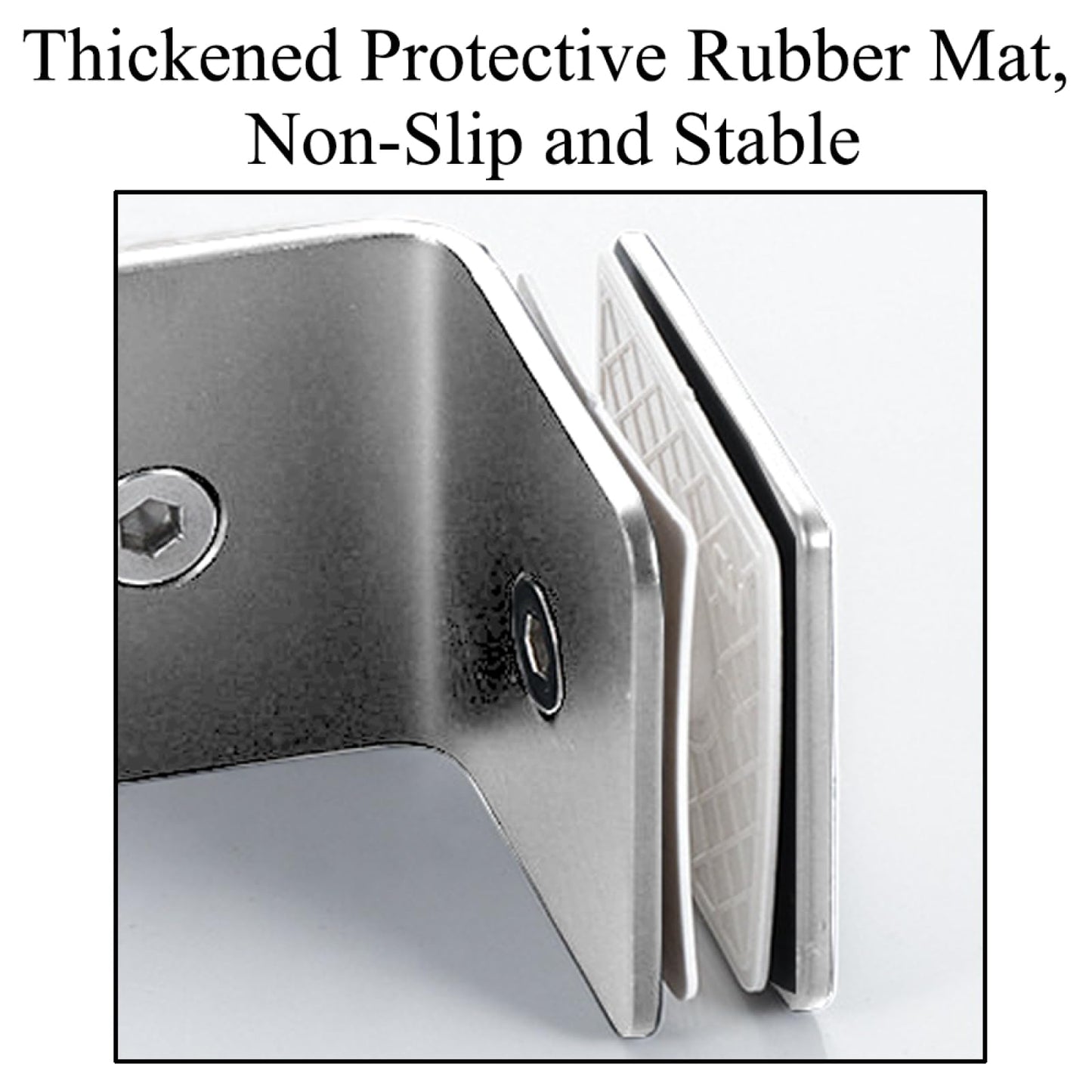 TopHomer 90 Degree Stainless Steel Glass Clamp, Single Side Square Glass Shelf Support Fixed Clamp for Bathroom Shower, Display Cabinet (Matte Black)