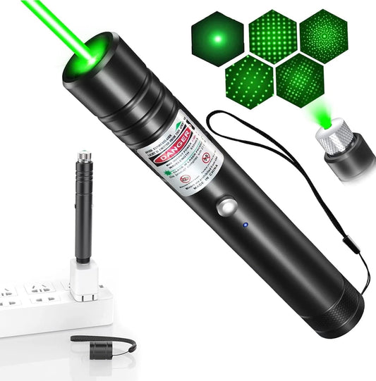 Laser Pointer, Green Laser Pointer Indicator Light, Long Range Lazer Pointer for Hiking, USB Charge