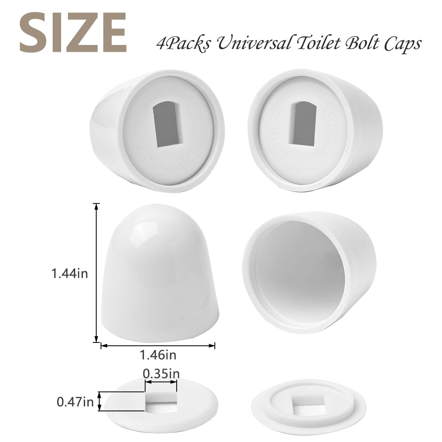 MENNTY 2Packs Ceramic White Birds Toilet Bolt Covers & 4Packs Universal Toilet Bolt Caps, Cute Bathroom Decorative Toilet Floor Screw Cover Caps Easy Installation