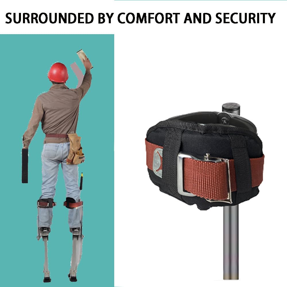 2 Pairs Drywall Stilt Parts, Strap Stilts and Pads,EVAIVENY New Updated Protective Padded Leg Straps for Drywall, Nylon Adjustable Stilt Leg Straps, Suitable for All Stilt
