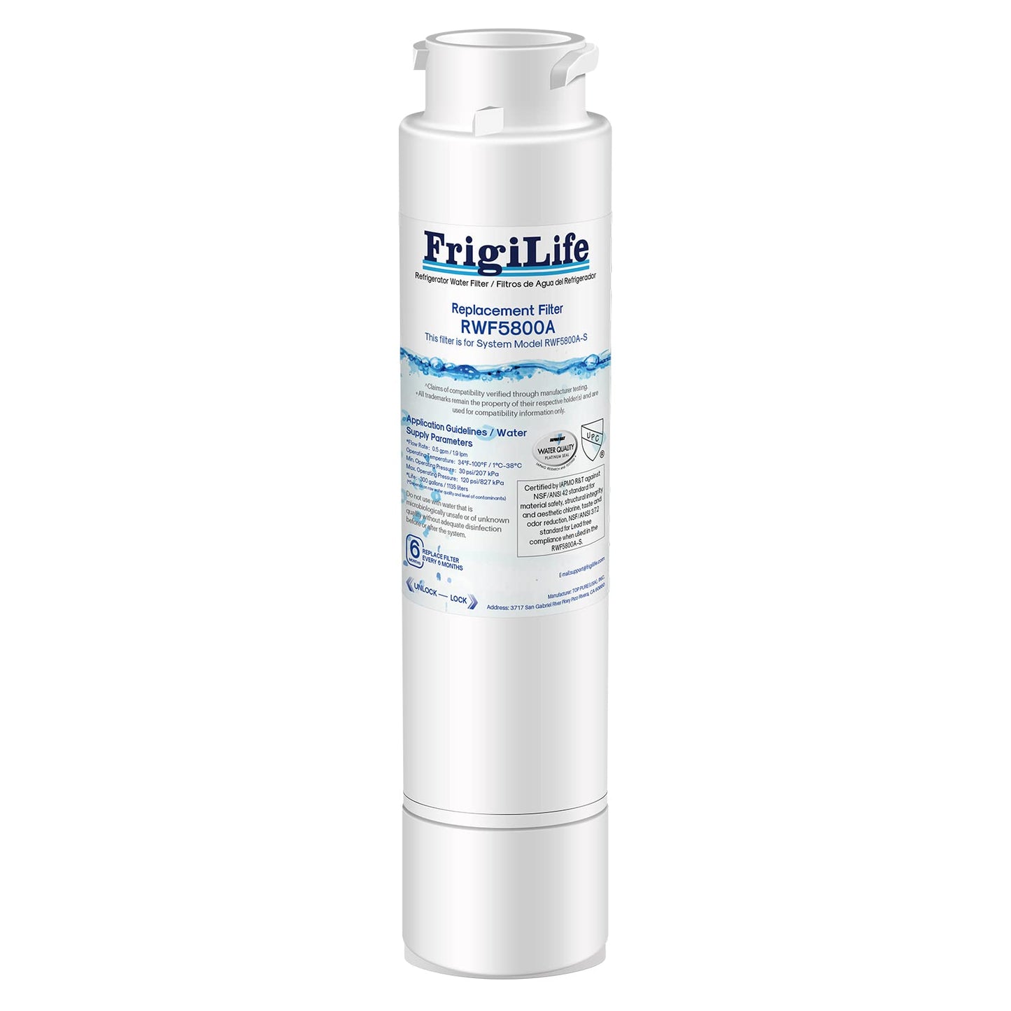 FrigiLife Refrigerator Water Filter Compatible with Frigidaire EPTWFU01, EWF02, Pure Source Ultra II, PureSource Ultra 2, GP006, SCWFTCTO, EPTWFUO1, TH-01, JO22, BO022, MR022, DE022, 1007, 1PACK