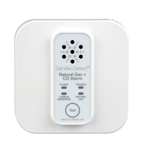 DeNova Detect 10-Year Battery-Operated Natural Gas and Carbon Monoxide Gas Alarm with Voice Alerts in English and Spanish