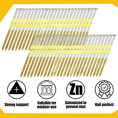 Therwen 1000 Count 3-1/2 Inch x 0.131 Inch 21 Degree Ring Shank Framing Nails