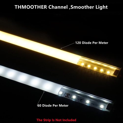 5-Pack Pre-Drilled Countersunk Hole 3.3FT/100CM LED Strip U Channel Diffuser, Hacksaw Easy Cut Flush Mounted Under Cabinet Tape Light Aluminum Track Low Profile with Mounting Spares