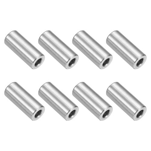 uxcell 8Pcs 304 Stainless Steel Spacer 1/2" OD x 1/4" ID x 1" Length(12x6x25mm) Screw Standoff Bushing Plain Finish Unthreaded Round Metal Spacer for M3 Screws Bolts and Rods, Silver