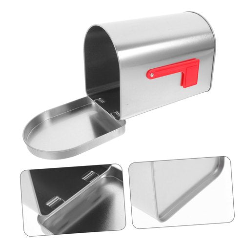 TOPPERFUN Mailbox Shaped Storage Tin Decorative Mailbox for Treats Candies Greeting Cards Elegant Design for Home Office Retail Use Generous Capacity
