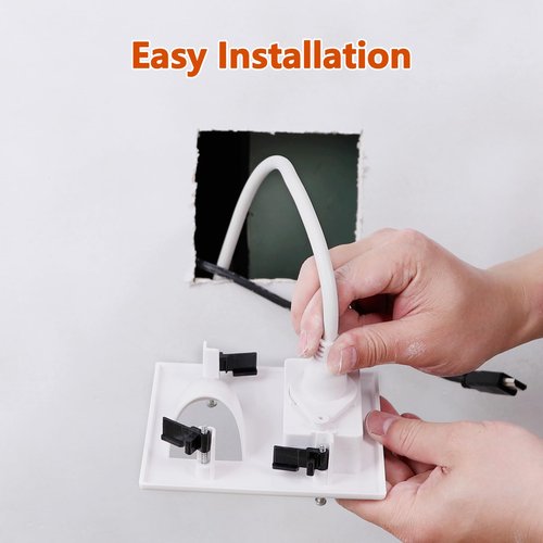 in Wall Cable Management Kit for Wall,Hide Cords Wall Mounted TV,Power Bridge Wall Kit for TV,Recessed Outlet for Organizing Cables Behind Wall-Mounted TV
