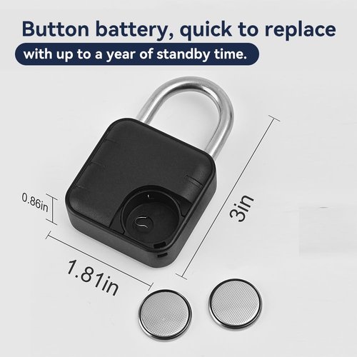NexusLab Smart Fingerprint Padlock with TUYA App Control, IP67 Waterproof, 10 Fingerprints, Stainless Steel Shackle for Travel, Gym Locker & Outdoor Gatres