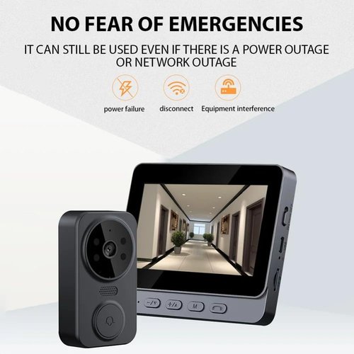PGST Wireless Video Doorbell,4.3-inch IPS 1080P Monitor Screen Door Bell Camera with Two-Way Audio,Night Version,No WiFi Required,No APP,No Subscription Fee for Home,Villa,Apartment,Easy Installation