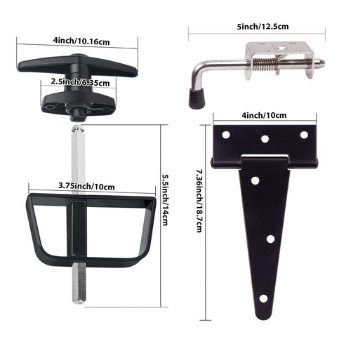 BTEOBFY Shed Door kit - Complete shed Door Hardware,shed Hardware kit with T-Handle Lock, Heavy-Duty Latches, Hinges - Weatherproof for Sheds, Gates, Playrooms