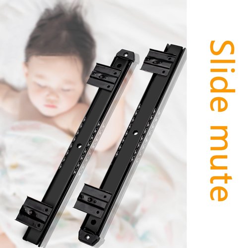 Ball Bearing Keyboard Slides Keyboard Drawer Slides Tray Accessories Quiet and No Noise, Very Sturdy and Easy to Install, Ball Bearing Slides(Black)