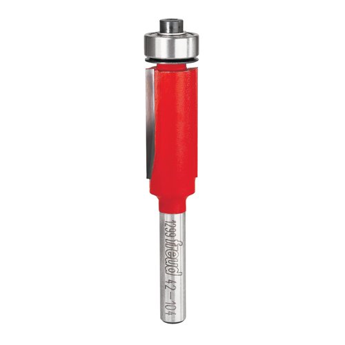 Freud Bearing Flush Trim Bit - Ideal for Trimming Laminates & Pattern Routing - 1/2" Diameter, 1/4" Shank, 24,000 Max RPM - 42-104