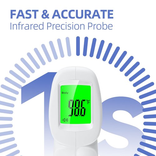 Berrcom Infrared Forehead Thermometer, Digital Non-Contact Thermometers for Adults, Kids & Babies, 3-in-1 Fever Check Temperature Gun for Home Use