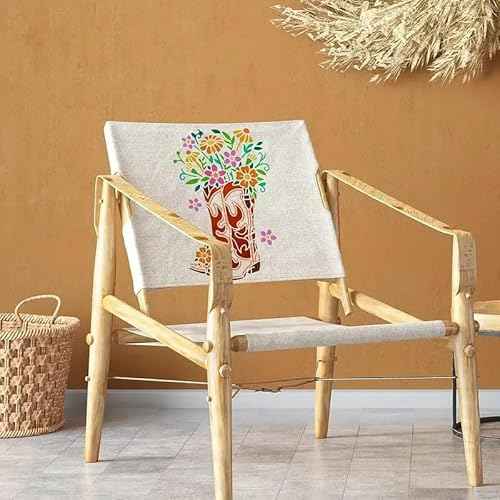 Cowboy Boots and Flower Wall Stencils Template Reusable Spray PaintStencils for Craft Painting On Wood Craft Canvas Walls Wood Furniture Decorations DIY Scrapbooking
