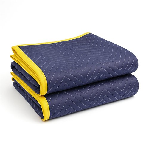 PackRite Moving Blankets 72" x 40" Quilted Heavy Duty Furniture Pads Packing Blankets, 2 Pack