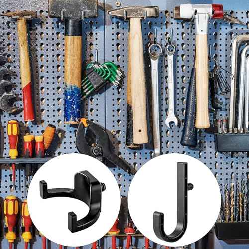 6 Packs Storage Shed Hooks Compatible with Suncast/Craftsman Shed, U-Shape and J-Shape Storage Shed Shelves Accessories for Organizing Tool, Ladders, Bulk Items