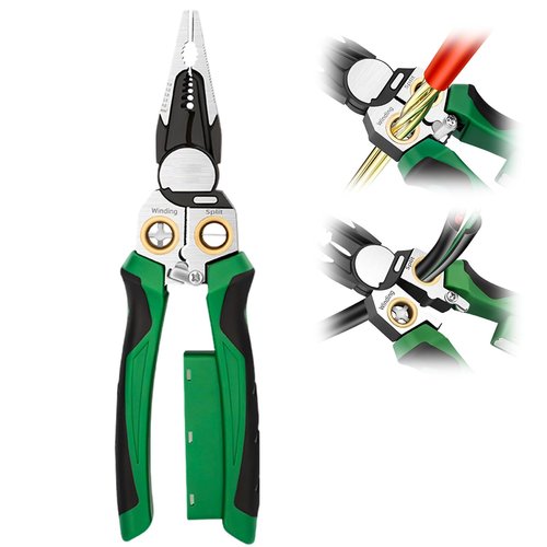 8-in-1 Wire Stripper with Voltage Tester - Multi-Function Electrician Tool for Cutting, Stripping, Crimping & Testing Wires (1)
