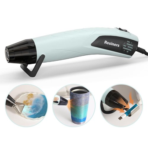 Resiners Heat Gun for Resin, 350W Fast Heating Dual Temp Heat Gun (482°F~662°F) with 3 Nozzles & 3 Silicone Covers, 4.9Ft Long Heat Gun for Bubble Remove,Vinyl Shrink Wrap,Candle Making,Epoxy Resin