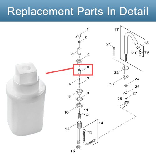 1070733 Faucet Stem Driver Replacement for Kohler Shower Handle Adapter, Compatible with Kohler Single-Handle Shower and Bathtub Faucet Handles