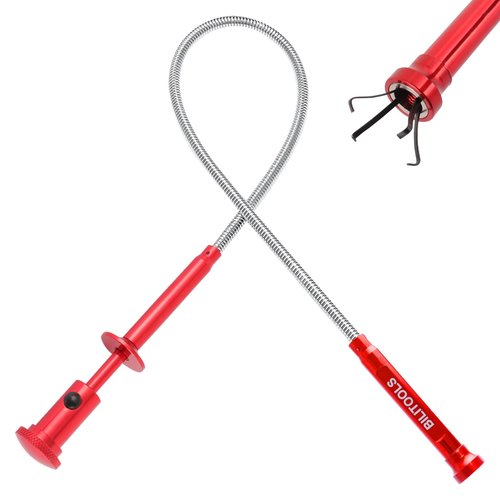 BILITOOLS Flexible Magnetic Grabber Pickup Tool, 24.4" Flex Magnet Pick Up Tool Bendable with 4 Claws