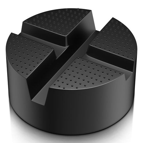 Suewort Upgraded Pinch Weld Jack Pad, Two Depths X-Grooves Floor Jack, Easily Fit Different Cars, Thicker Sturdy and Grippy Rubber Pad to Protect You and Your Car, 3.9 x 3.9 x 1.8 in