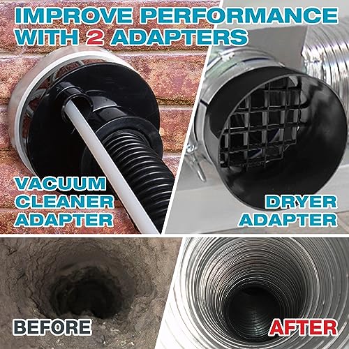Sealegend 35Feet Dryer Vent Cleaning Kit with 58-Pieces – Deep Clean Lint, Vacuum Attachment & More