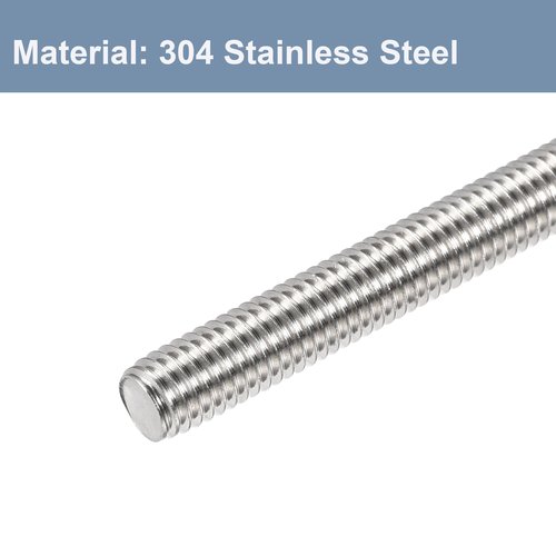 HiPicco M5 x 400mm Fully Threaded Rod & Studs, 304 Stainless Steel Right Hand Threads Rods, M5-0.8 Thread Pitch for Anchor Bolts, Clamps, Hangers and U-Bolts 4 Pack【with Nuts】