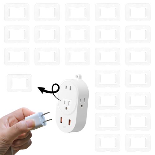 24 Pack Outlet Tighteners for Loose Outlets - Fix Wobbly Plugs & Prevent Sparks! Plastic Electrical Plug Saver Inserts, Easy No-Tool Install for Standard 2 Prong US Outlets