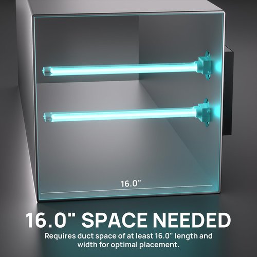 TURBRO AC 120V 72W HVAC UV Light Kit Air Purifier, Comes with Two 4-Pin 2G11 Base Lamps, an Installation Template, and a Ballast, for Cleaning Air and Ducted AC Systems, 15.2 in Long Lamps, UV72P
