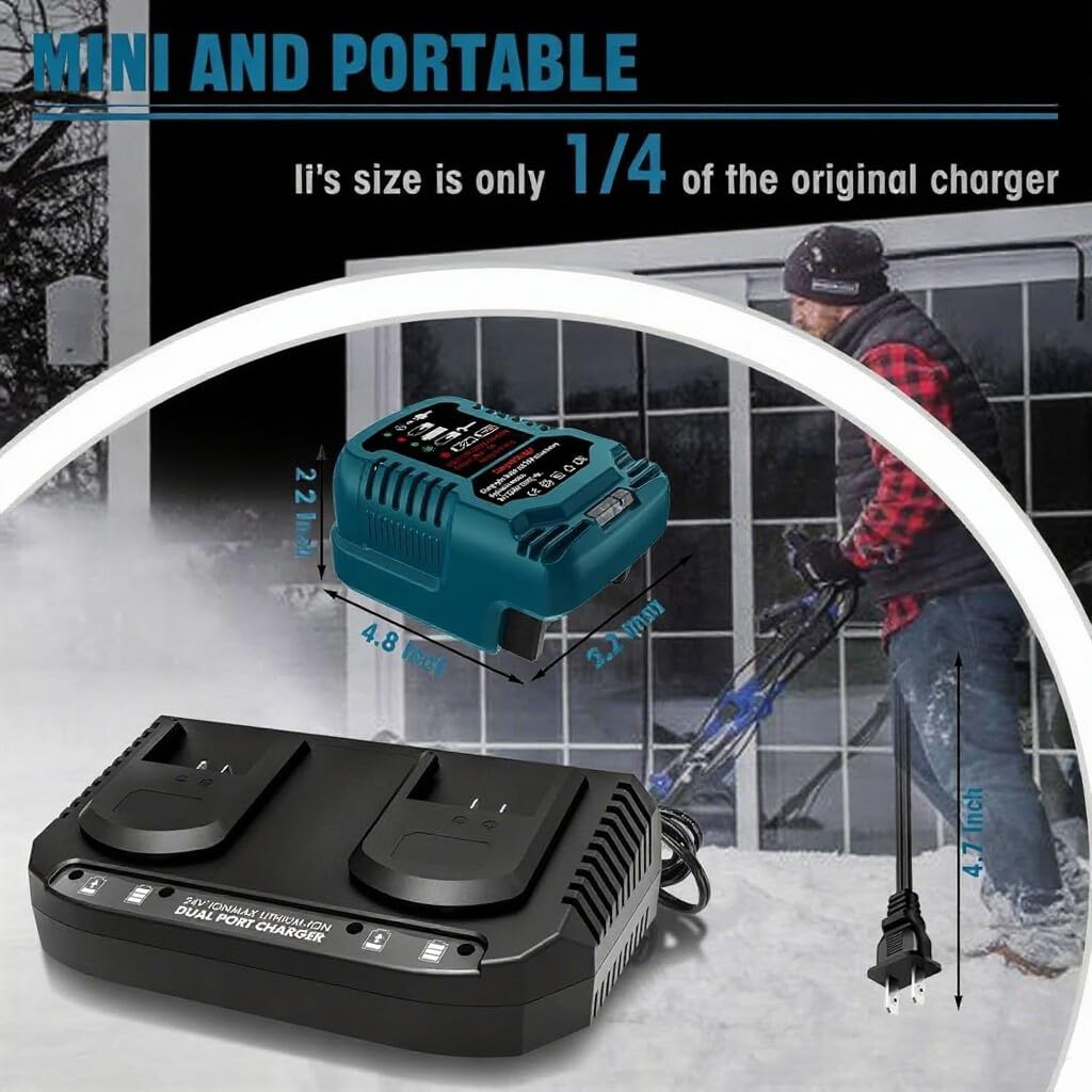 Mini Charger for Kobalt 24V Battery Charger Replacement,for Kobalt 24-Volt Power Equipment Battery Rapid Quick Charger