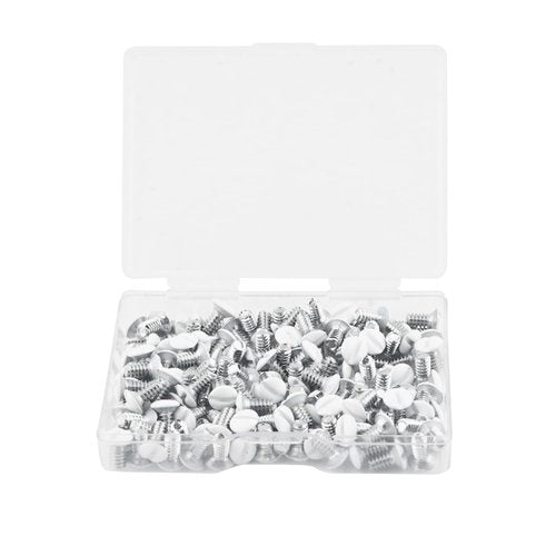 HANLATO 140 Pcs Wall Plate Screws 5/16 inch Long 6-32 Thread White Wall Plate Screws Outlet Cover Screws Switch Plate Screws Light Plate Screws Metal Panels Screws for Wall Light Switch Panels