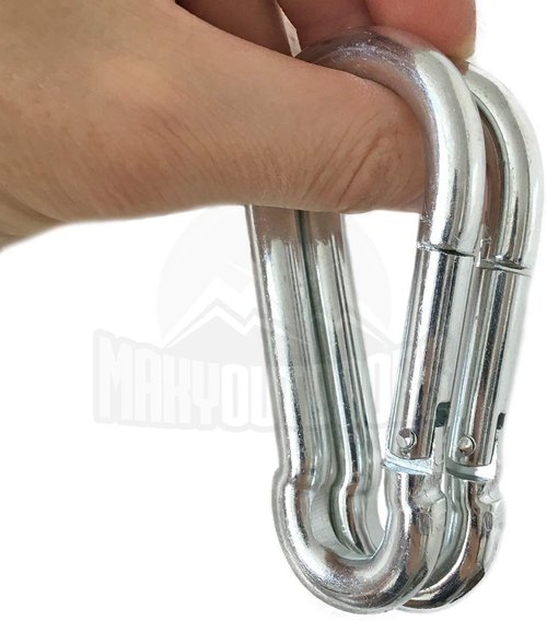 Maky Outdoors Heavy Duty Carabiners - 3.5" 660LB Weight Capacity Per Clip - Strong Spring Action Snap Hook Attachment, Anti-Rust - for Hammocks, Punching Bags, Swing Chairs, Gym Equipment (2 Pieces)