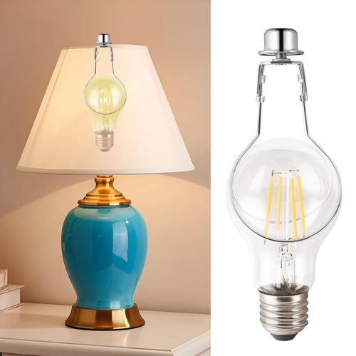 Lamp Shade Light Bulb Clip Adapter, 2 Pack Clip on Lampshade Adapter Includes Finial and Lampshade Levellers to Keep Lamp Shade in Place, Lamp Shade Holder for Clip On Light Bulbs (Nickel)