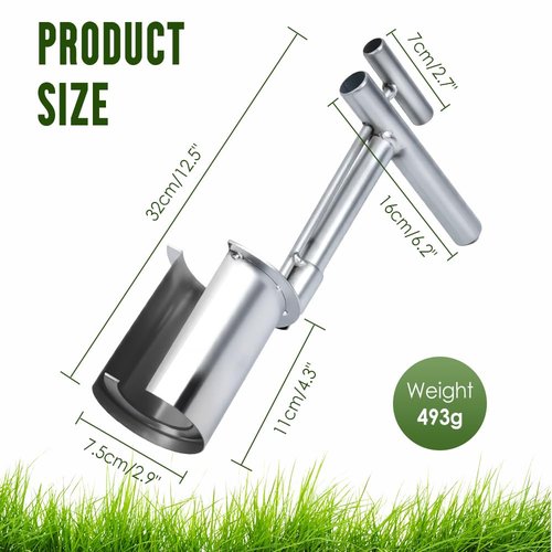 Bulb Planter Tool Stainless Steel, 2025 New Garden Seedling Transplanter, Easy Seed & Bulb Planting Tool for Flowers, Vegetables, Fruit Trees, Heavy-Duty Garden Hand Tool (1PC)