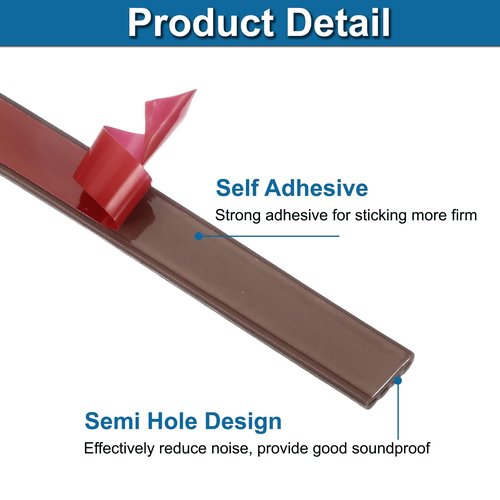 PATIKIL 3/8 Inch x 20 ft Weather Stripping Door Seal Strip, Self Adhesive Silicone Seal Tape fit 1-2mm for Door Frame Window, Brown