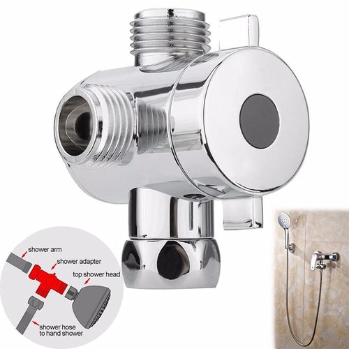 HapGlan 3-Way T-adapter Diverter Adapter Adjustable Shower for Head Arm Mounted Diverter Adapter Bathroom Hardware Accessory