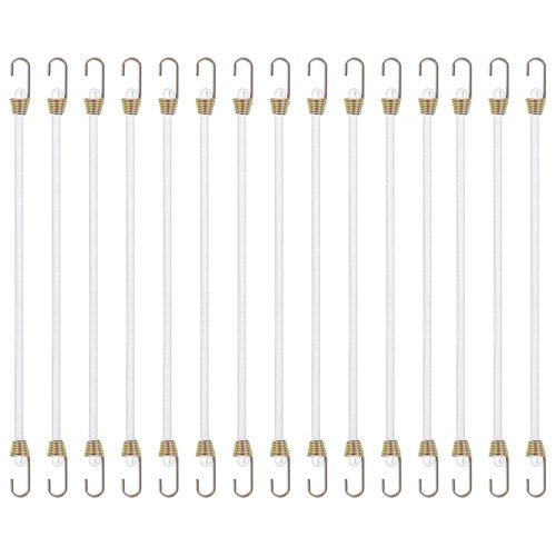 15pcs Elastic Rope Fixed Rope Tent Assembly Outdoor Accessories Strap Rope Binding Rope Hook Bungee Jump Rope, Used for Fixing Asphalt, Luggage Rack, Camping Indoor and Outdoor Activities